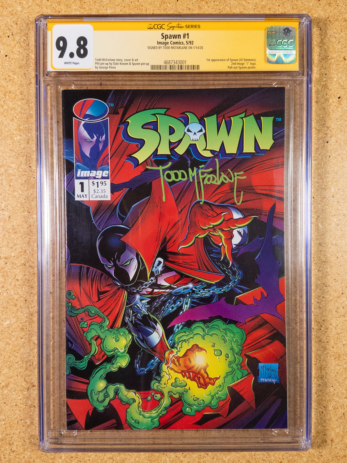 Spawn #1, Signed by Todd McFarlane